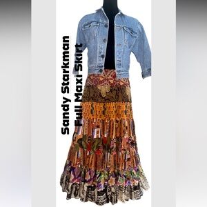 ☮️Vintage Boho Full Maxi Skirt by Sandy Starckman☮️